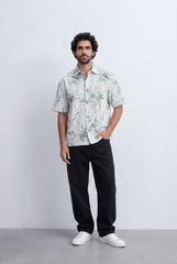 Men’s Tomato Store Marble Sketch Shirt Fine Abstract Line Artwork Relaxed Short Sleeve
