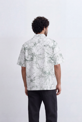 Men’s Tomato Store Marble Sketch Shirt Fine Abstract Line Artwork Relaxed Short Sleeve