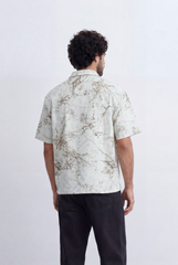 Men’s Tomato Store Marble Sketch Shirt Fine Abstract Line Artwork Relaxed Short Sleeve