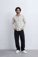 Men’s Tomato Store Mineral Texture Shirt Washed Cloud Effect Surface Tonal Vintage Finish