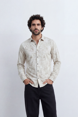 Men’s Tomato Store Mineral Texture Shirt Washed Cloud Effect Surface Tonal Vintage Finish