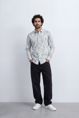 Men’s Tomato Store Mineral Texture Shirt Washed Cloud Effect Surface Tonal Vintage Finish