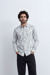 Men’s Tomato Store Mineral Texture Shirt Washed Cloud Effect Surface Tonal Vintage Finish