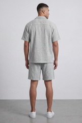 Men’s Tomato Store Airy Knit Resort Co-Ord Open Collar Textured Surface Button Front Regular Fit Outfit