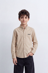 Boy's Tomato Store Shirt Signature Chest Embroidery Long Sleeve