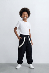 Boy's Oversized Sweatpants Contrast Trim & Drawstring Cozy Casual Comfort Tomato Store