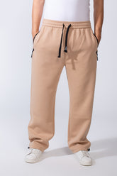 men's Waistband With Zipper Pockets Comfortable Casual Everyday Wear Wide Leg Sweatpants