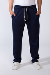 Men's Elastic Waistband With Practical Side Pockets Wide Leg Sweatpants