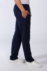 Men's Elastic Waistband With Practical Side Pockets Wide Leg Sweatpants