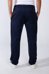 Men's Elastic Waistband With Practical Side Pockets Wide Leg Sweatpants