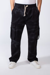 Men's Practical Knit Fabric Side Pockets With Flip And Stripe Sporty Wide Leg Sweatpants