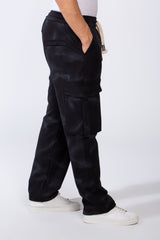 Men's Practical Knit Fabric Side Pockets With Flip And Stripe Sporty Wide Leg Sweatpants