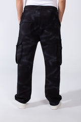 Men's Practical Knit Fabric Side Pockets With Flip And Stripe Sporty Wide Leg Sweatpants