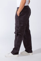Men's Practical Knit Fabric Side Pockets With Flip And Stripe Sporty Wide Leg Sweatpants
