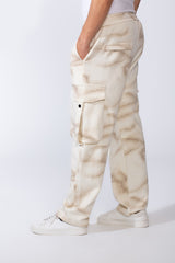Men's Practical Knit Fabric Side Pockets With Flip And Stripe Sporty Wide Leg Sweatpants