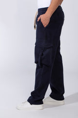 Men's Practical Knit Fabric Side Pockets With Flip And Stripe Sporty Wide Leg Sweatpants