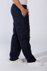 Men's Practical Knit Fabric Side Pockets With Flip And Stripe Sporty Wide Leg Sweatpants
