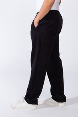 Men's Unique Elastic Waistband Ripped with side practical Pockets Wide Leg Sweatpants