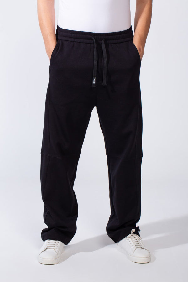 Men's Unique Elastic Waistband Ripped with side practical Pockets Wide Leg Sweatpants