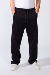 Men's Unique Elastic Waistband Ripped with side practical Pockets Wide Leg Sweatpants
