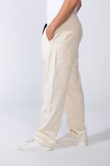 Men's Unique Elastic Waistband Ripped with side practical Pockets Wide Leg Sweatpants