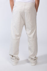 Men's Unique Elastic Waistband Ripped with side practical Pockets Wide Leg Sweatpants