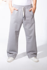 Men's Wide Leg Sweatpants Double Needle Side Seams In-Seam Side Pockets Designed