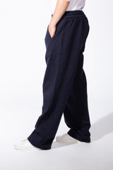 Men's Wide Leg Sweatpants Double Needle Side Seams In-Seam Side Pockets Designed