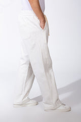 Men's Wide Leg Sweatpants Double Needle Side Seams In-Seam Side Pockets Designed