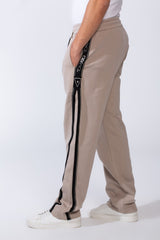 Men's Bold Side Stripe With Printed Accents Elastic Waistband Casual Sporty Wide Leg Sweatpants