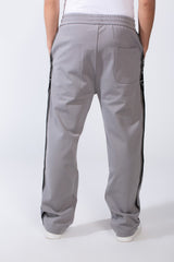 Men's Bold Side Stripe With Printed Accents Elastic Waistband Casual Sporty Wide Leg Sweatpants