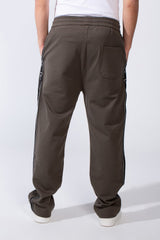 Men's Bold Side Stripe With Printed Accents Elastic Waistband Casual Sporty Wide Leg Sweatpants