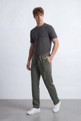 Men’s Tomato Store Street Sweatpants Embossed Side Logo Clean Look Elastic Oversize Side Pockets Zip Detail