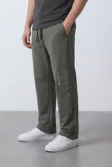 Men’s Tomato Store Street Sweatpants Embossed Side Logo Clean Look Elastic Oversize Side Pockets Zip Detail