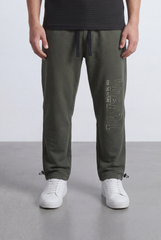 Men’s Tomato Store Street Sweatpants Embossed Side Logo Clean Look Elastic Oversize Side Pockets Zip Detail
