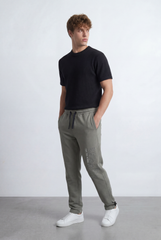 Men’s Tomato Store Street Sweatpants Embossed Side Logo Clean Look Elastic Oversize Side Pockets Zip Detail
