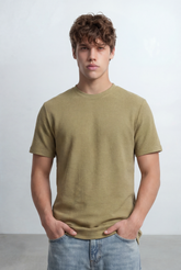 Men’s Tomato Store Short Sleeves Textured Knit Crew Neck Regular Fit T-Shirt