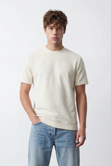 Men’s Tomato Store Short Sleeves Textured Knit Crew Neck Regular Fit T-Shirt