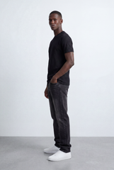 Men’s Tomato Store Structured Knit T-Shirt Grid Texture Surface Slim Fit
