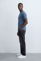 Men’s Tomato Store Structured Knit T-Shirt Grid Texture Surface Slim Fit