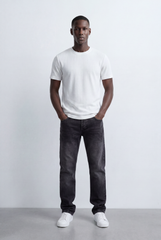 Men’s Tomato Store Structured Knit T-Shirt Grid Texture Surface Slim Fit