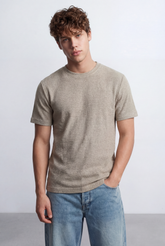 Men's Tomato Store Textured Fabric Casual Edge Basic Short Sleeves T-Shirt