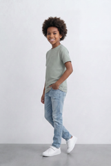 Boy's Slim Fit Basic T-Shirt Premium Ribbed Textured Fabric Smart Casual Style Tomato Store