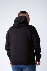 Men's Long Sleeves With Ribbed Cuffs Front Kangaroo Pockets Basic Big Size Hooded Melton Sweatshirt