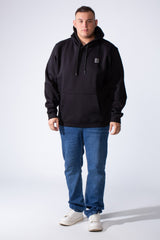 Men's Long Sleeves With Ribbed Cuffs Front Kangaroo Pockets Basic Big Size Hooded Melton Sweatshirt