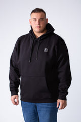 Men's Long Sleeves With Ribbed Cuffs Front Kangaroo Pockets Basic Big Size Hooded Melton Sweatshirt