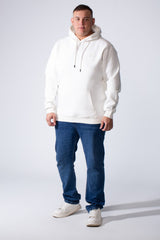 Men's Long Sleeves With Ribbed Cuffs Front Kangaroo Pockets Basic Big Size Hooded Melton Sweatshirt