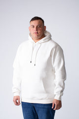 Men's Long Sleeves With Ribbed Cuffs Front Kangaroo Pockets Basic Big Size Hooded Melton Sweatshirt