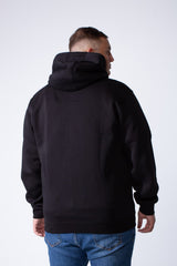 Men's Full-Zip Long Sleeve Side Pockets Basic Hooded Big Size Sweatshirt