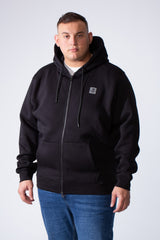 Men's Full-Zip Long Sleeve Side Pockets Basic Hooded Big Size Sweatshirt